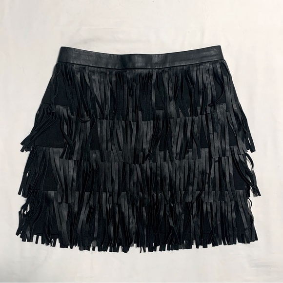 Club Monaco Dresses & Skirts - ⭐️CLUB MONACO fringe faux-leather skirt